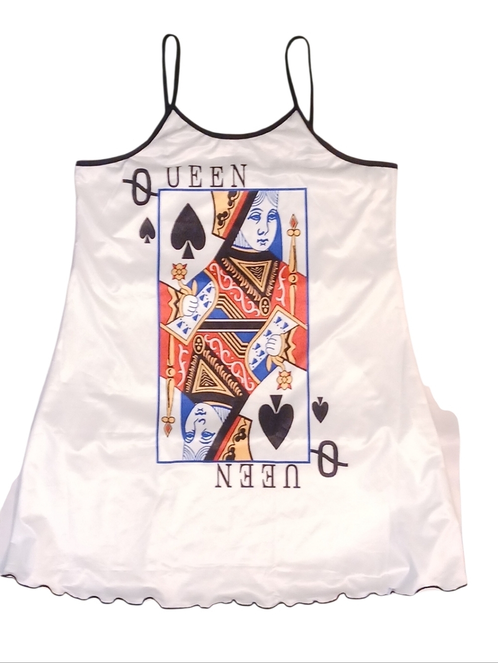 Access - Ladies Nite Gown, Queen Of Spades, Spaghetti Straps, Ruffled Bottom... - Picture 4 of 8